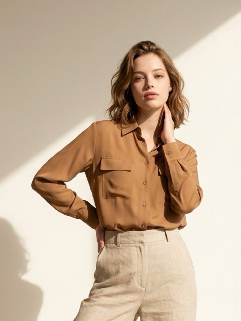 Equipment Femme Butterscotch Silk Shirt, Size XS